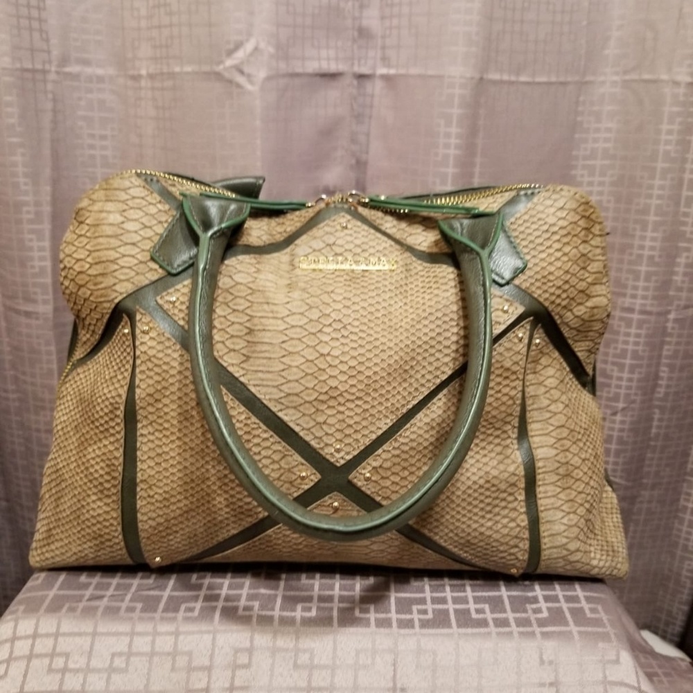 STELLA & MAX Snake Print and Army Green Purse